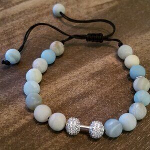 NWT Micro Pave~Matte Amazonite Dumbbell Bracelet